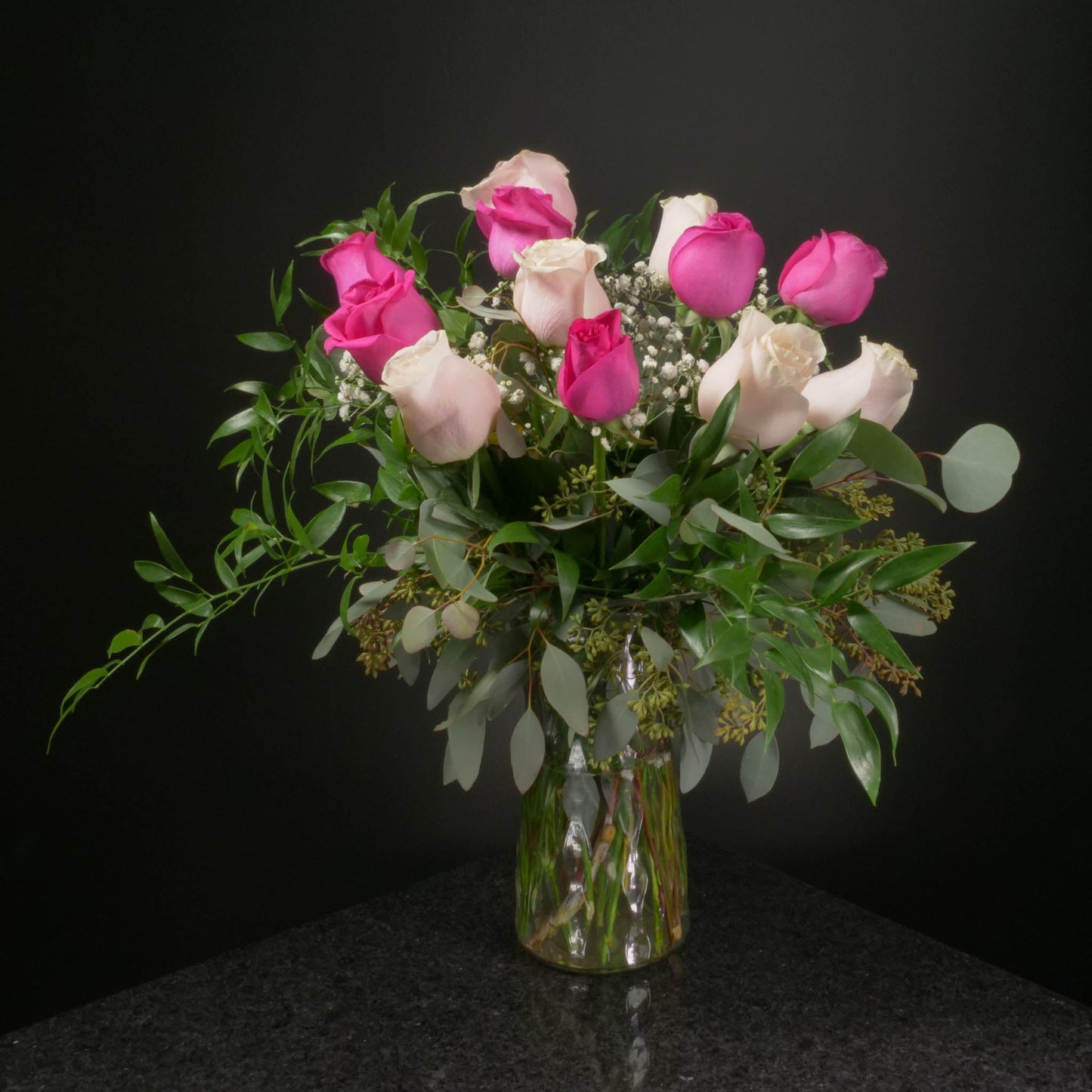 12 Roses / Vase / Fancy