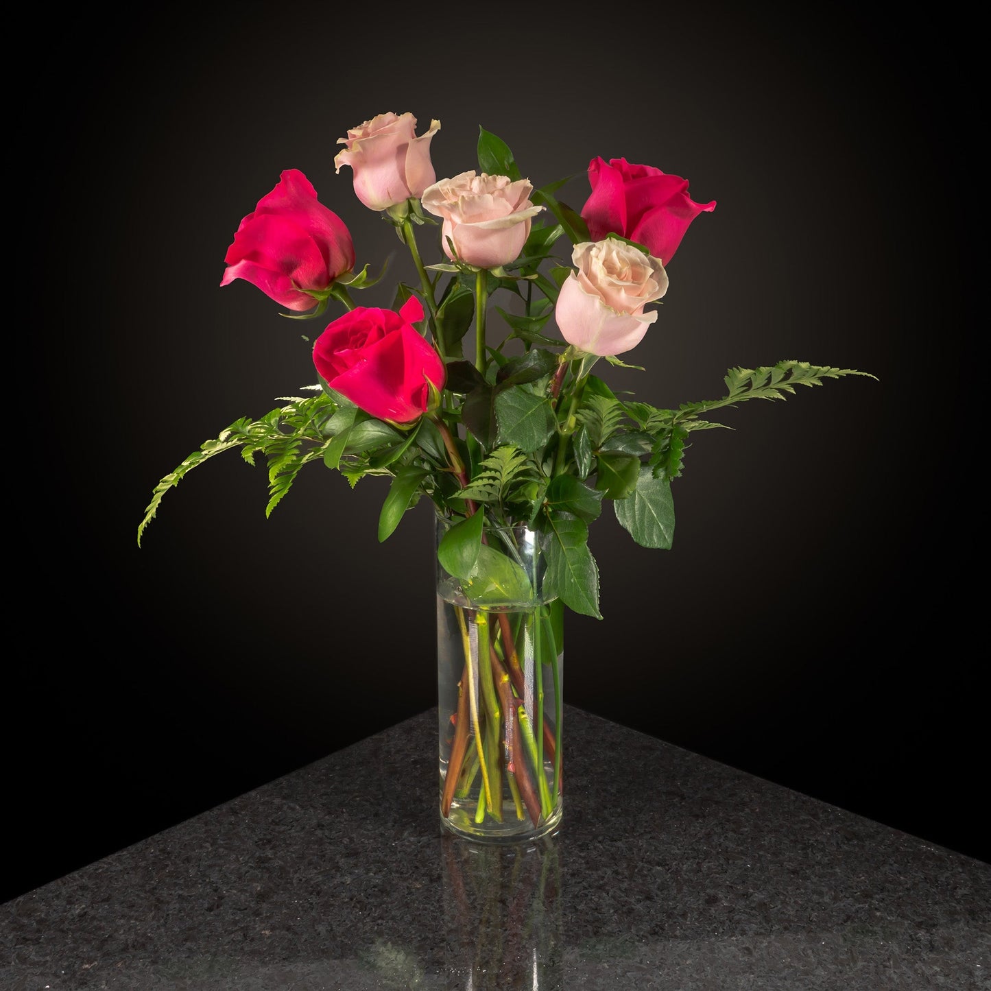 6 Roses / Vase / Basic