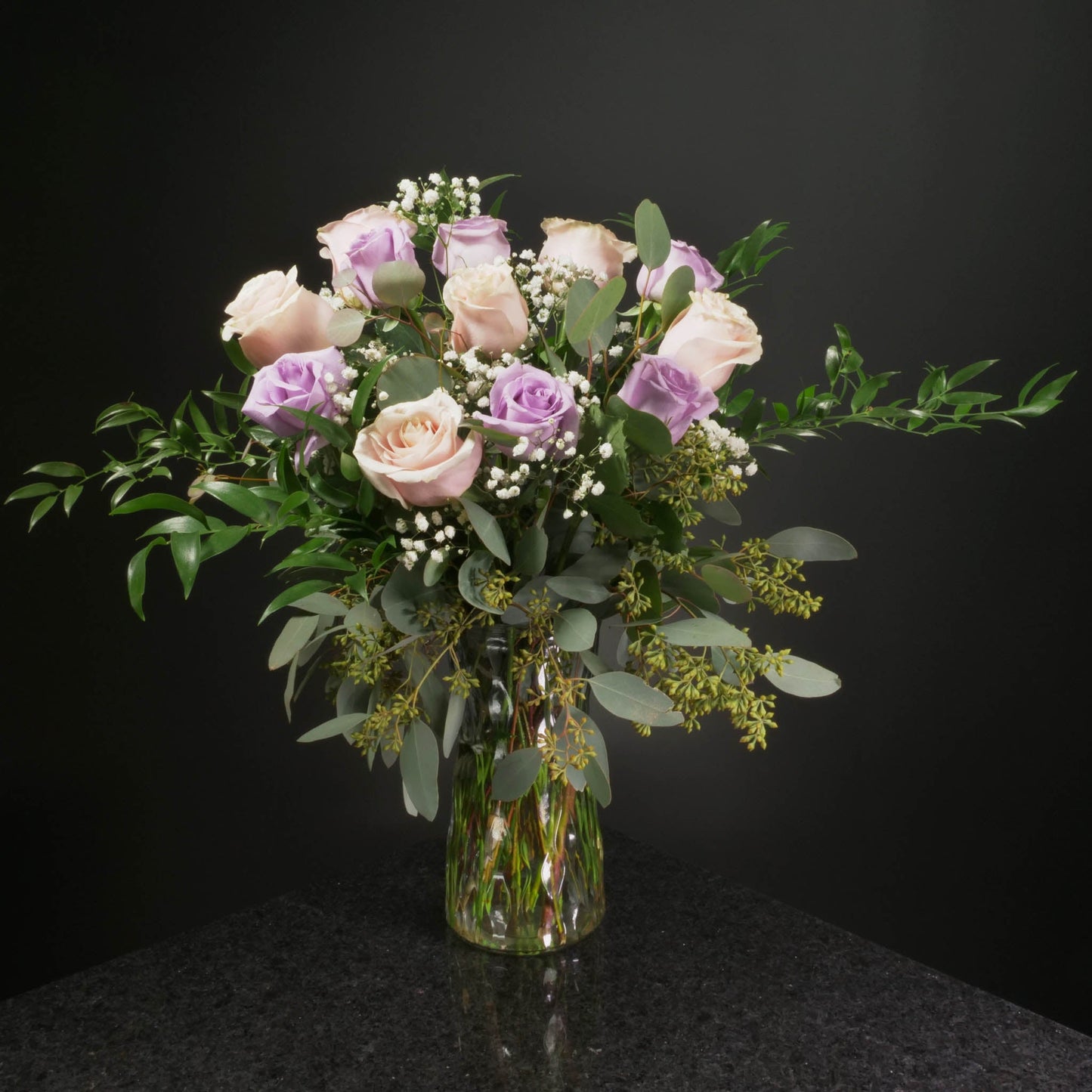 12 Roses / Vase / Fancy