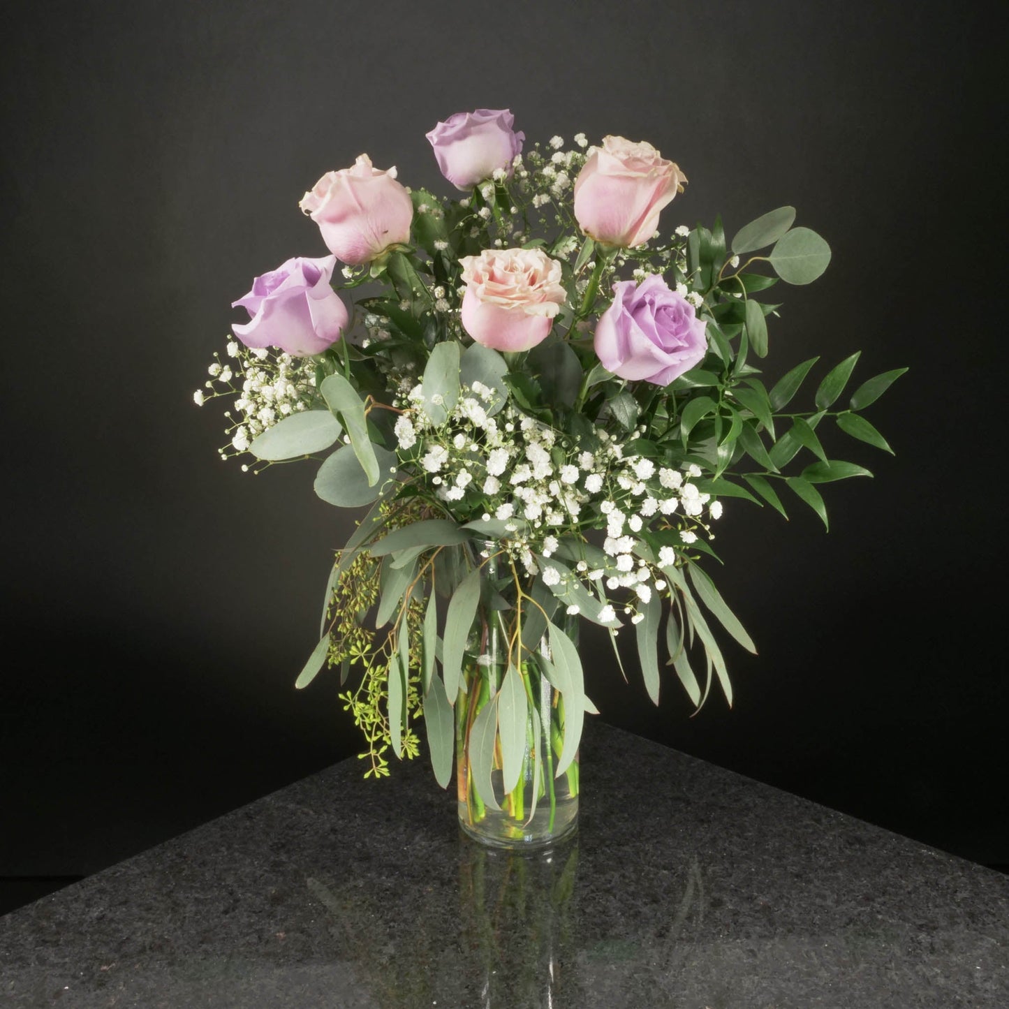6 Roses / Vase / Fancy