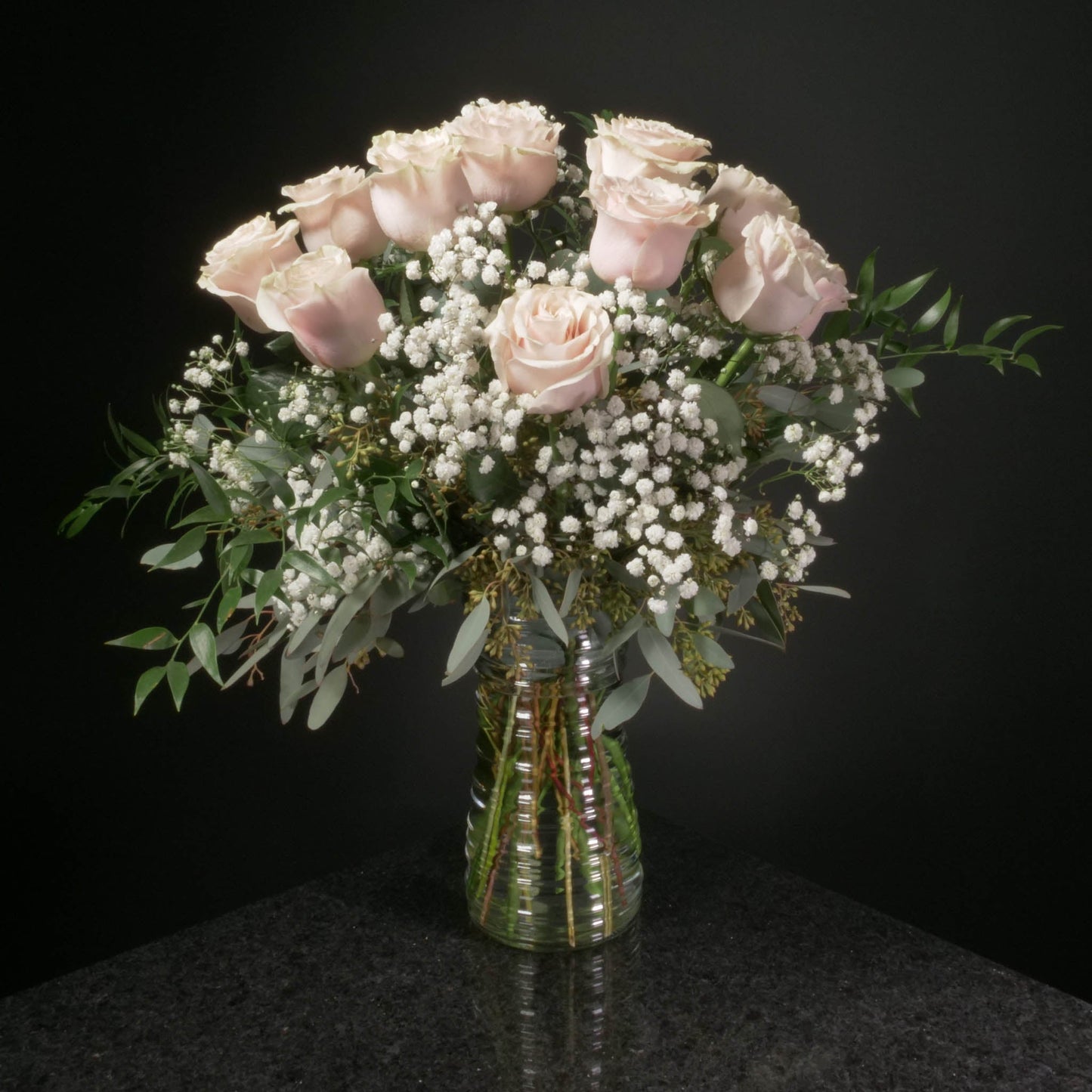 12 Roses / Vase / Fancy
