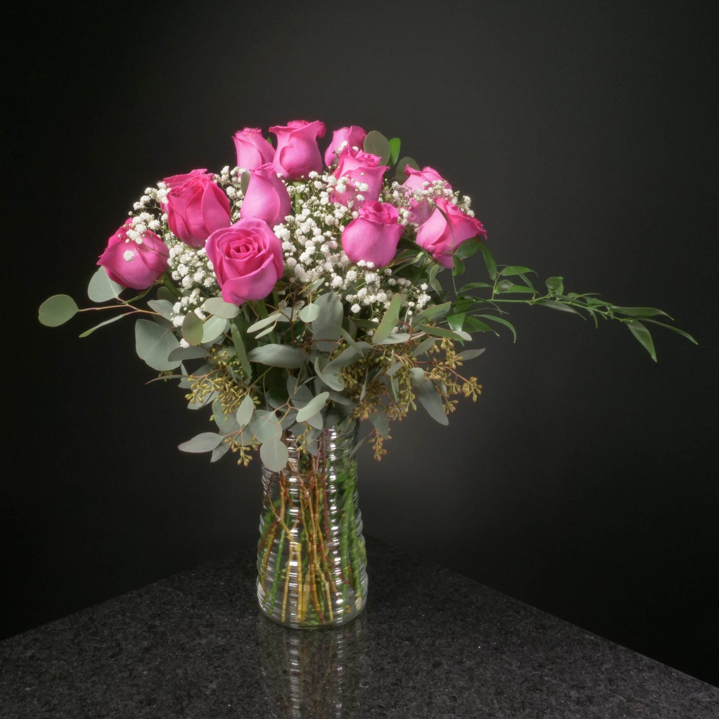 12 Roses / Vase / Fancy