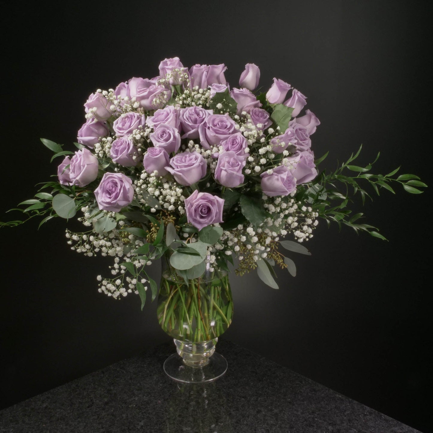 50 Roses / Vase / Fancy