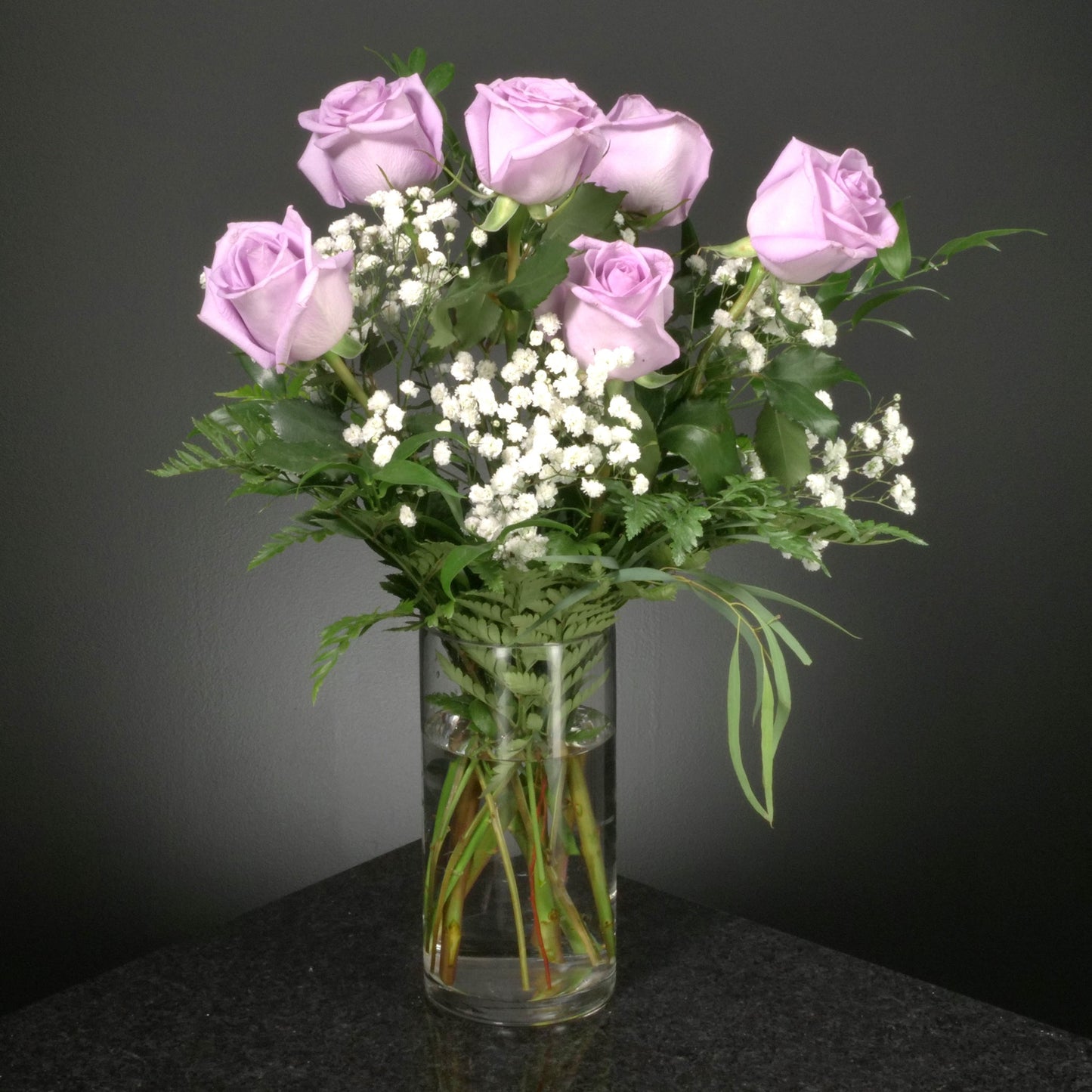 6 Roses / Vase / Fancy