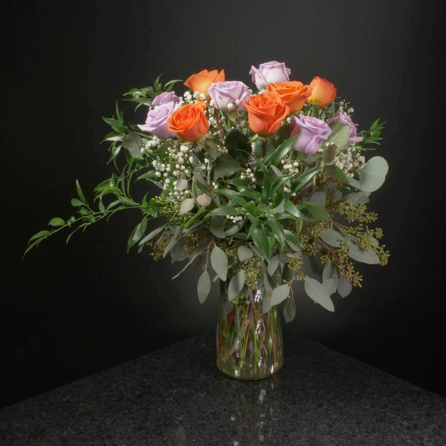 12 Roses / Vase / Fancy