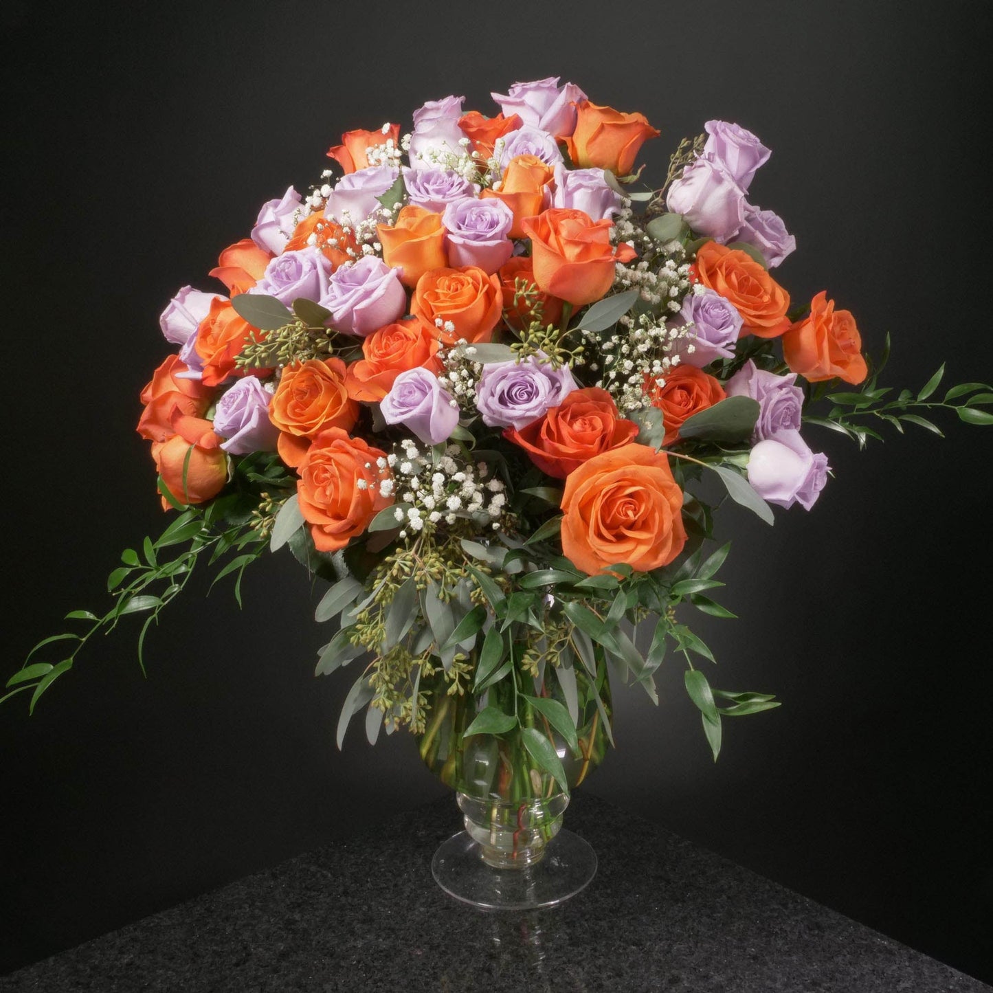 50 Roses / Vase / Fancy