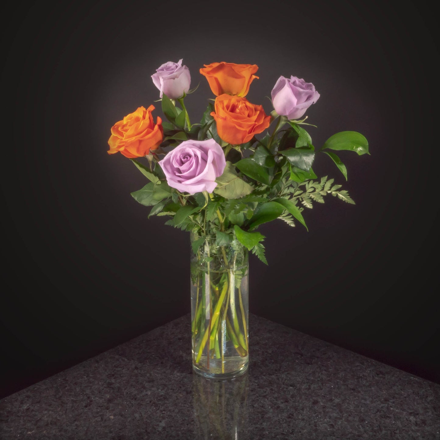 6 Roses / Vase / Basic