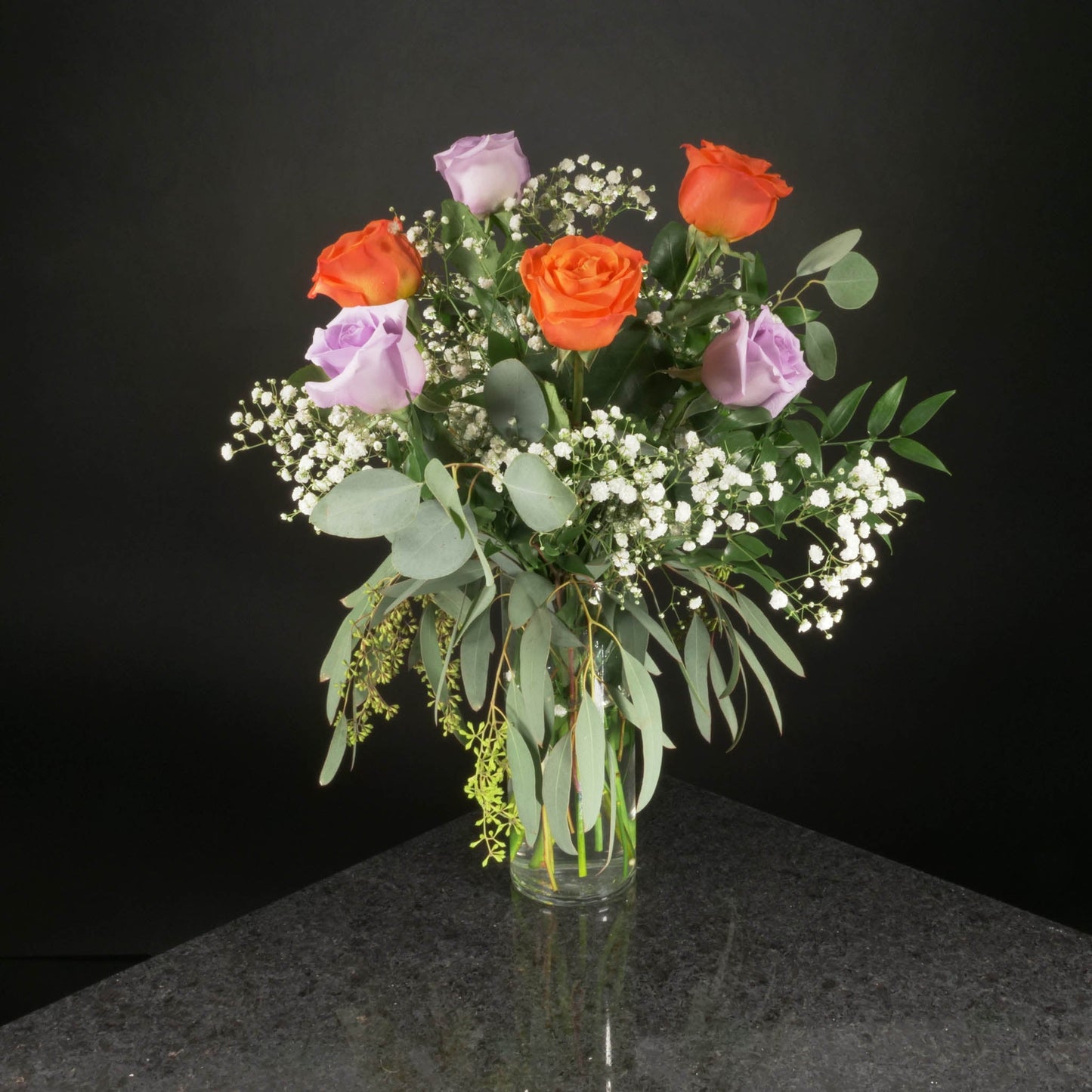 6 Roses / Vase / Fancy