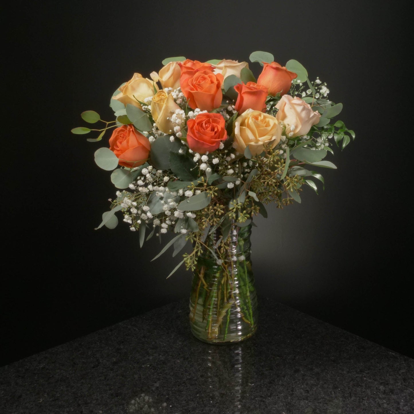 12 Roses / Vase / Fancy