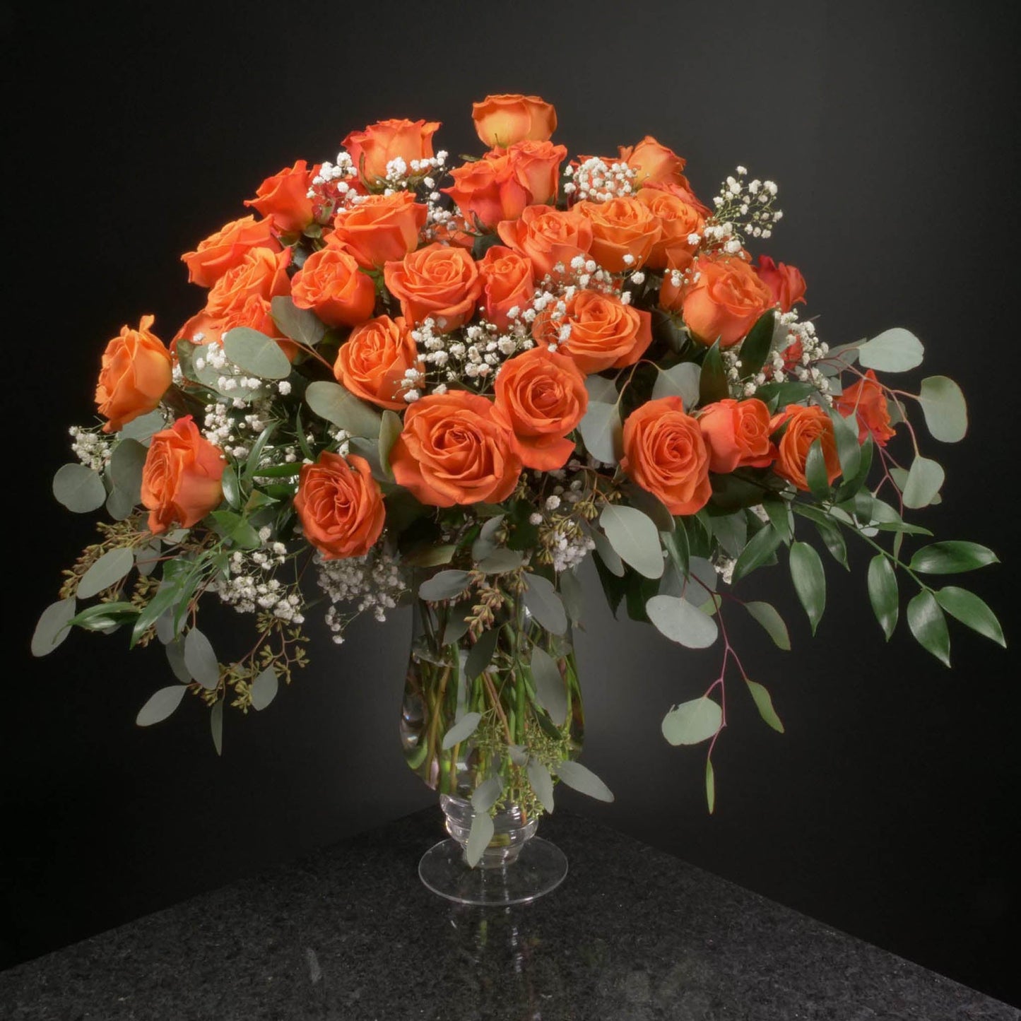 50 Roses / Vase / Fancy