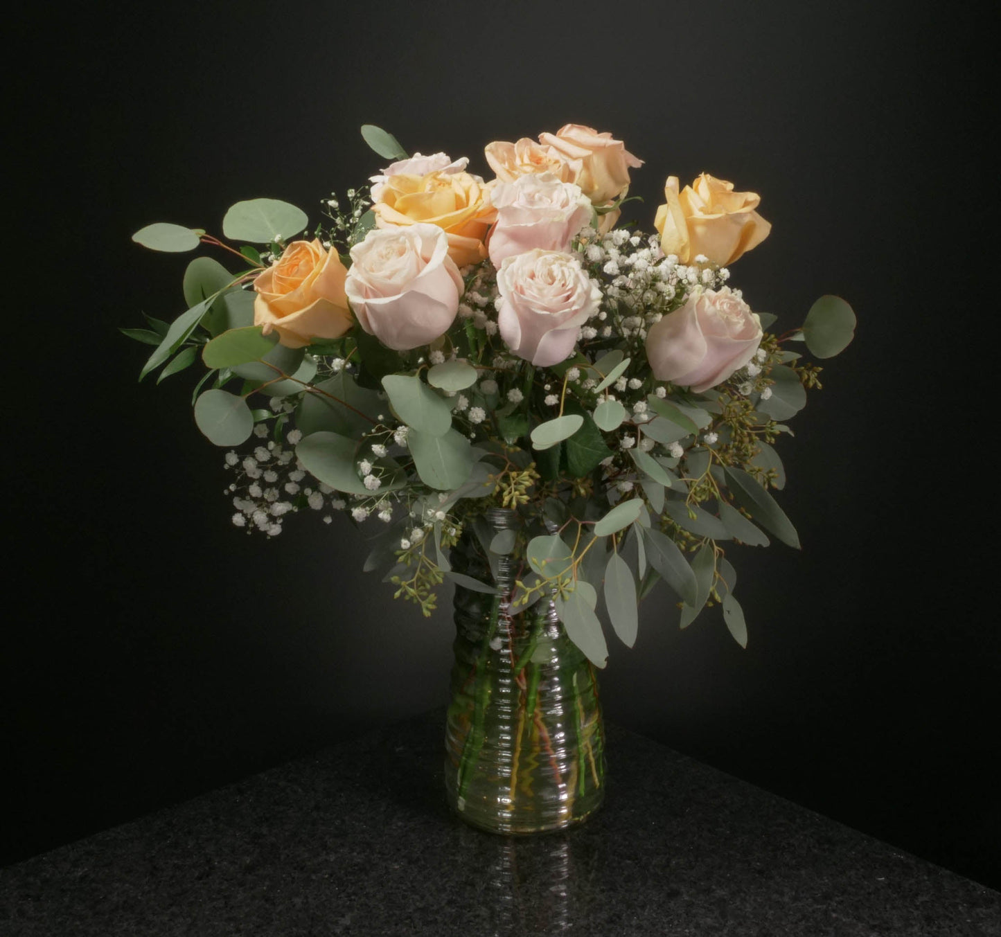 12 Roses / Vase / Fancy
