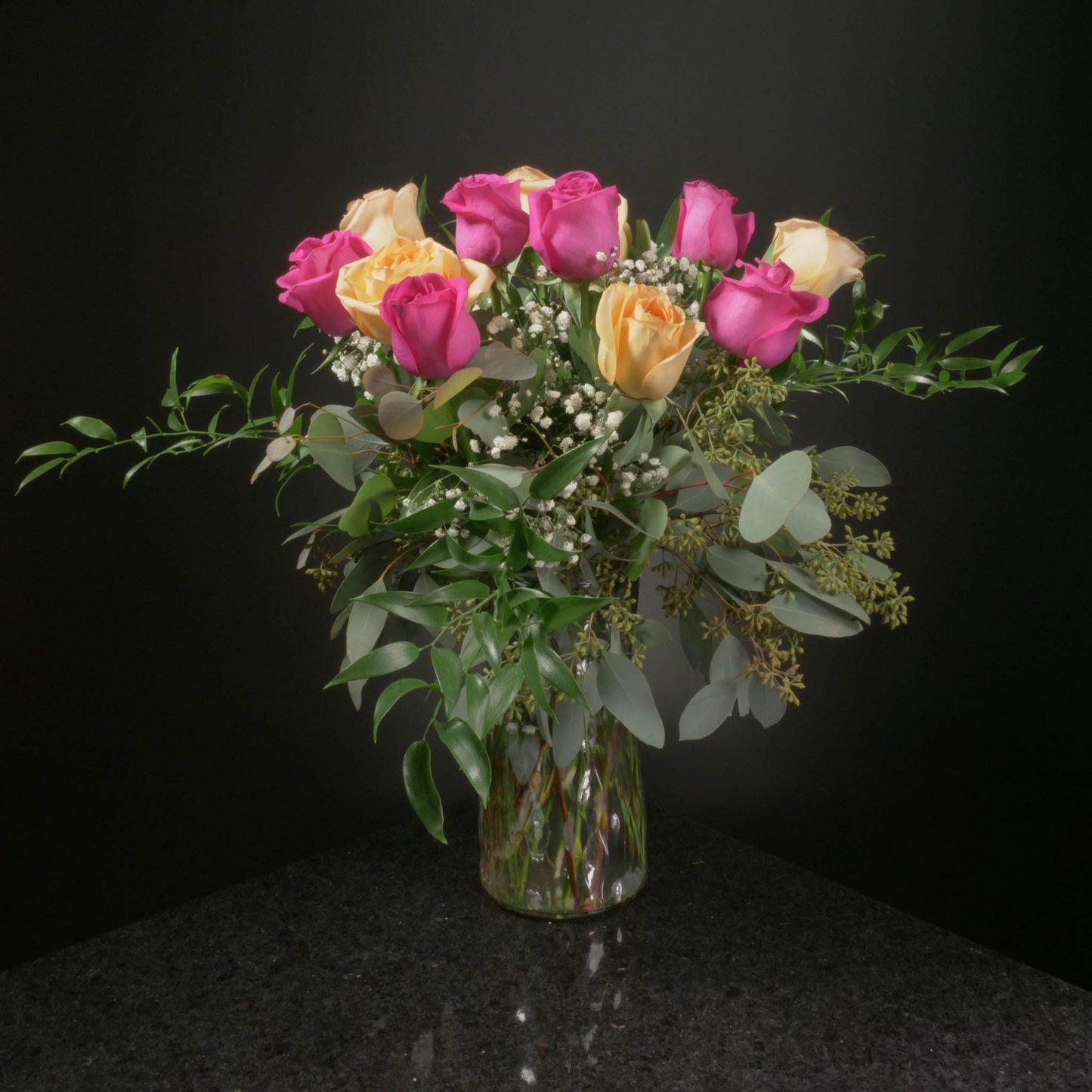 12 Roses / Vase / Fancy