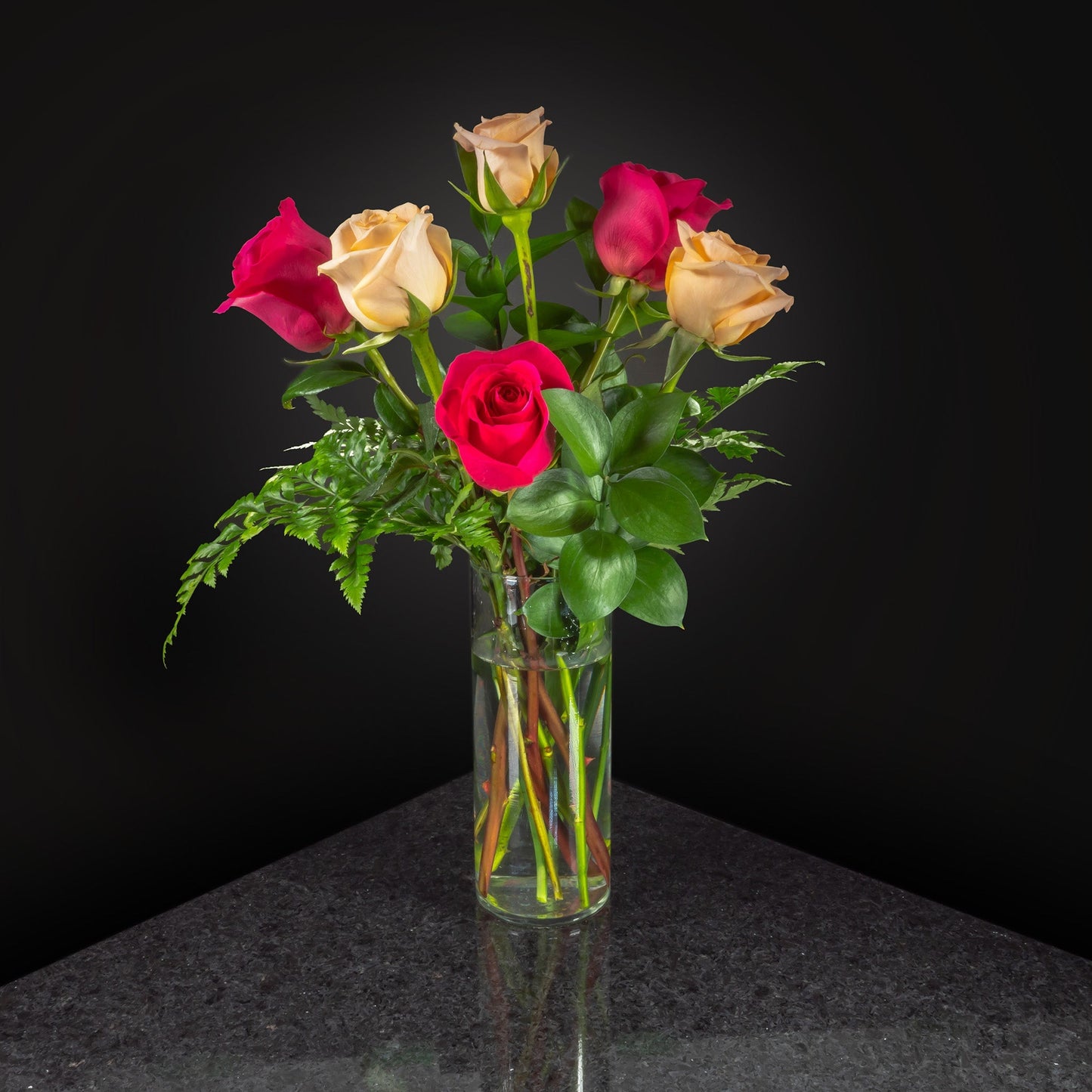6 Roses / Vase / Basic