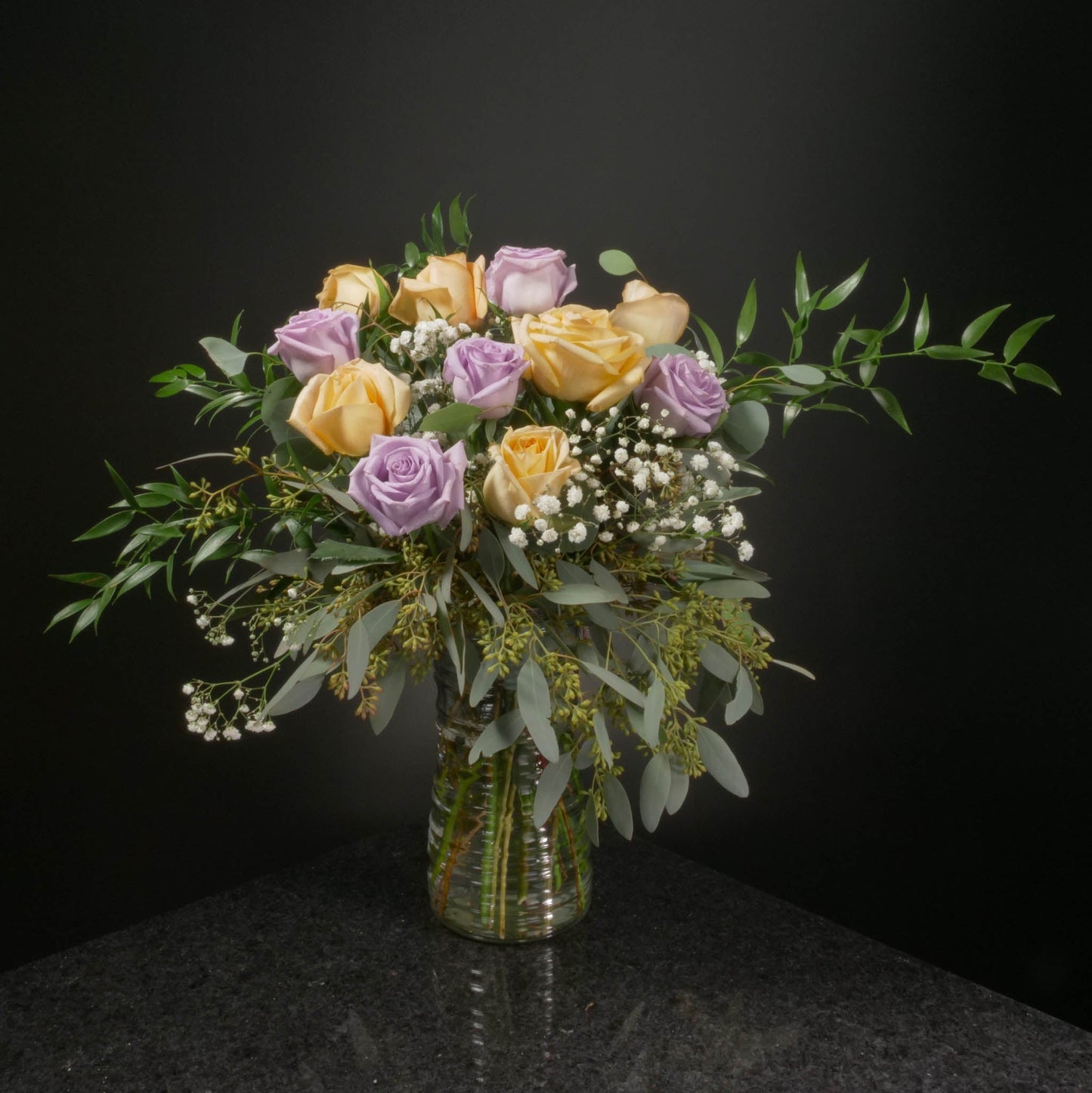 12 Roses / Vase / Fancy