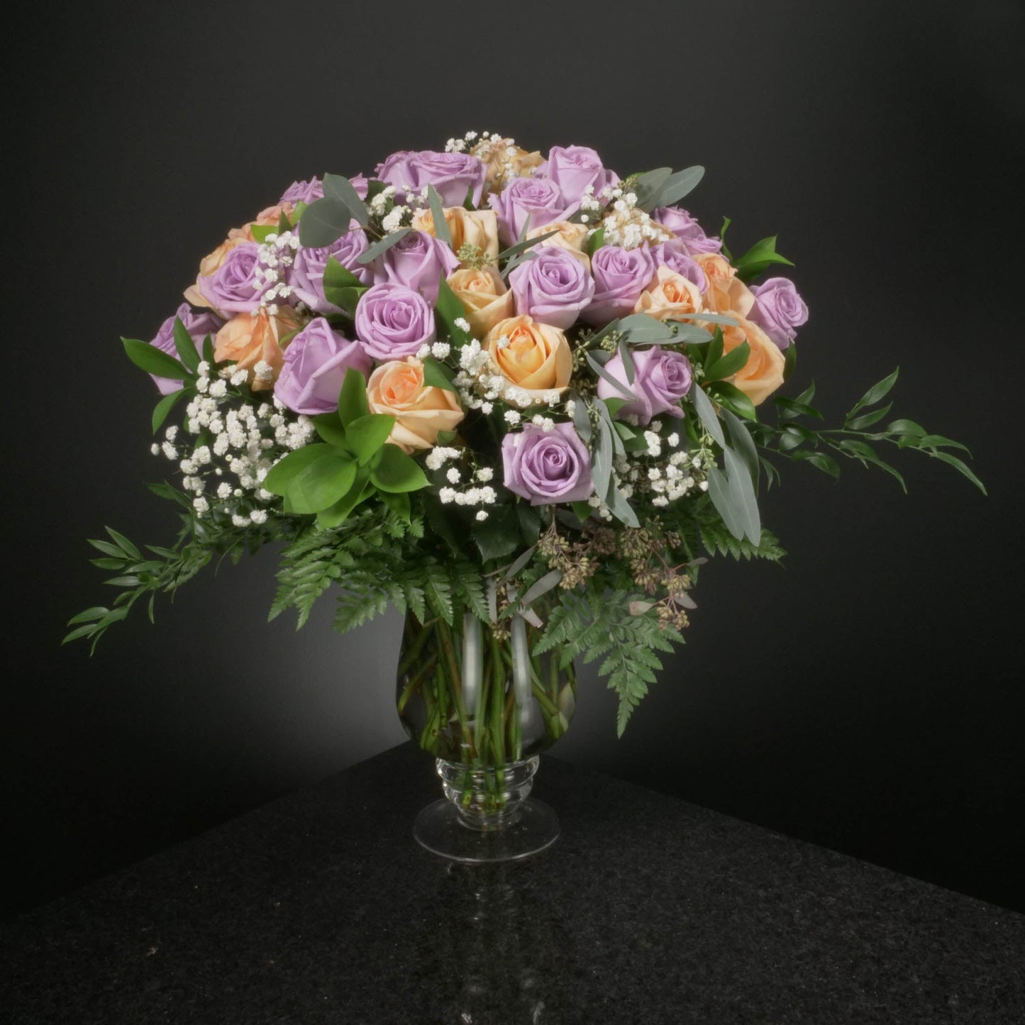 50 Roses / Vase / Fancy