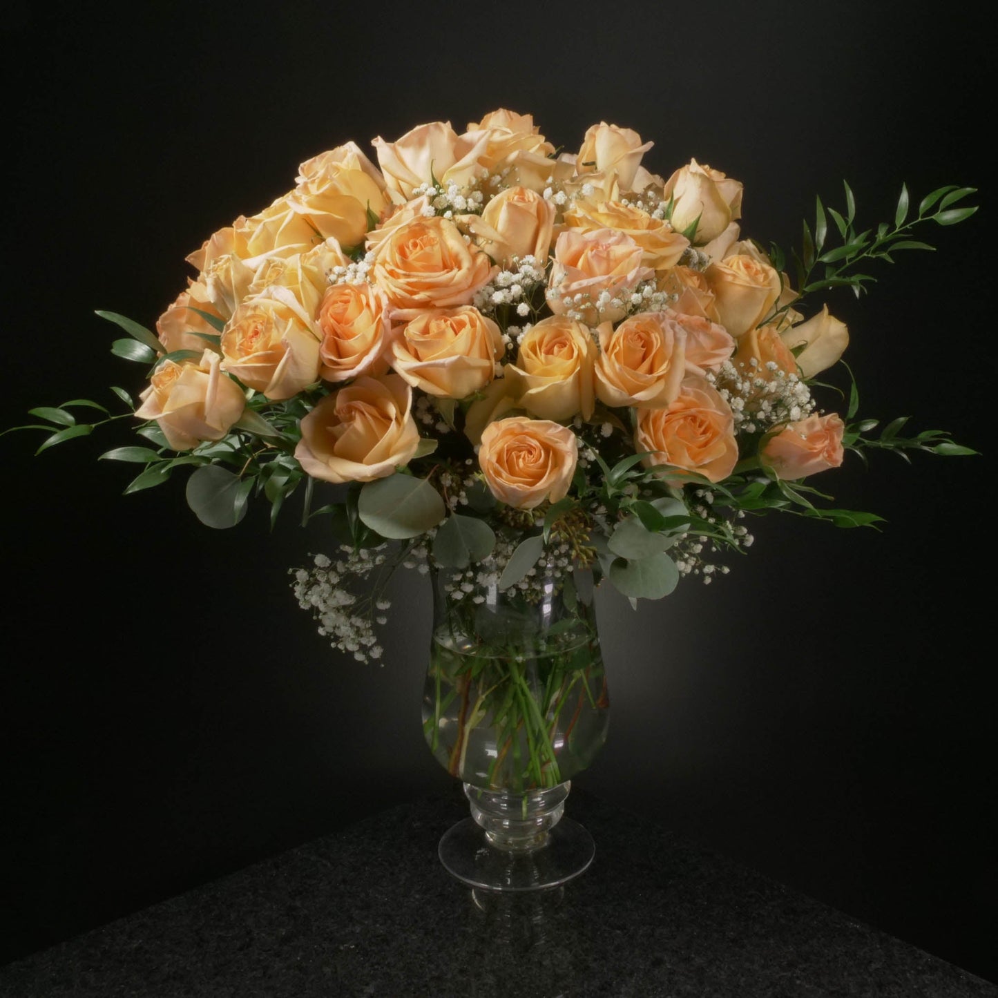 50 Roses / Vase / Fancy