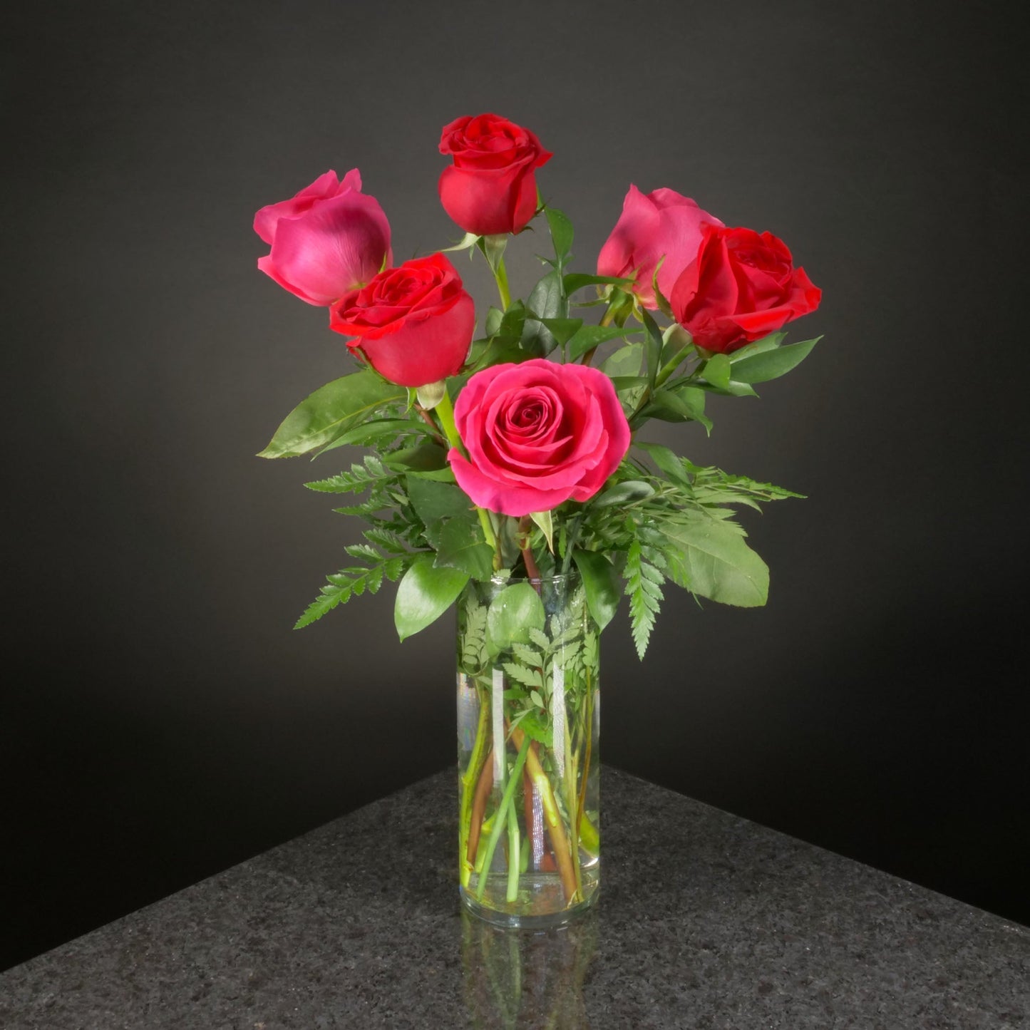 6 Roses / Vase / Basic