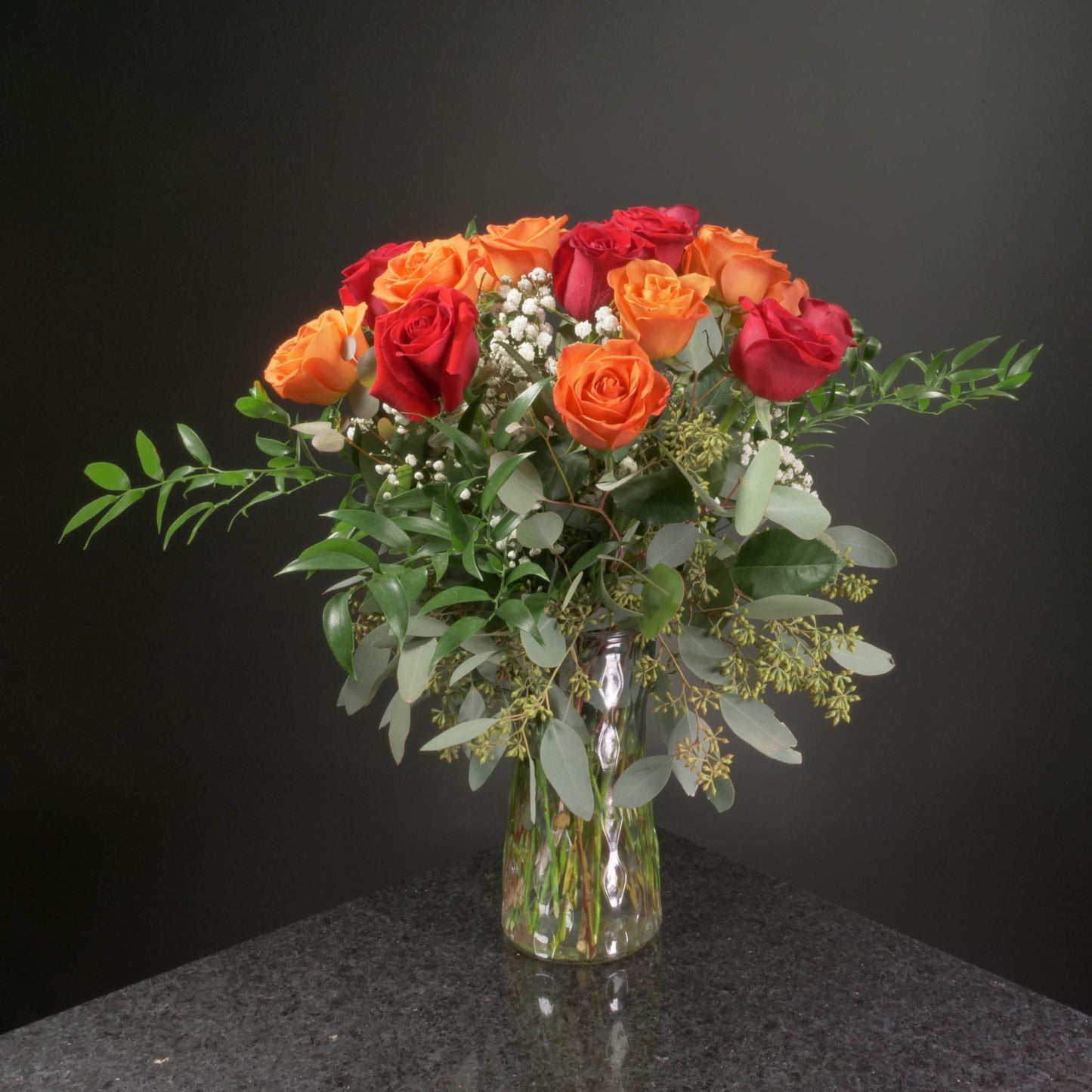 18 Roses / Vase / Fancy