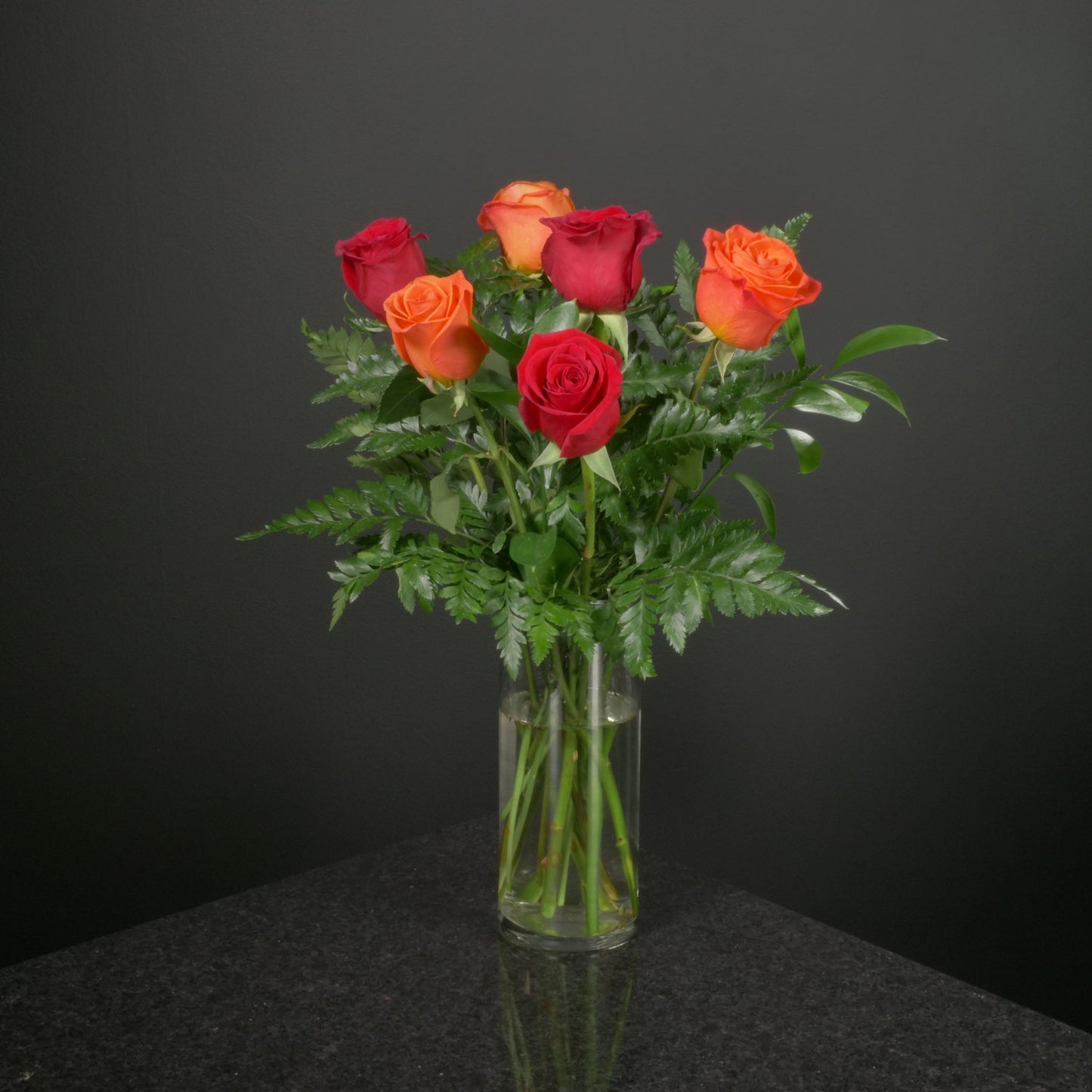 6 Roses / Vase / Basic