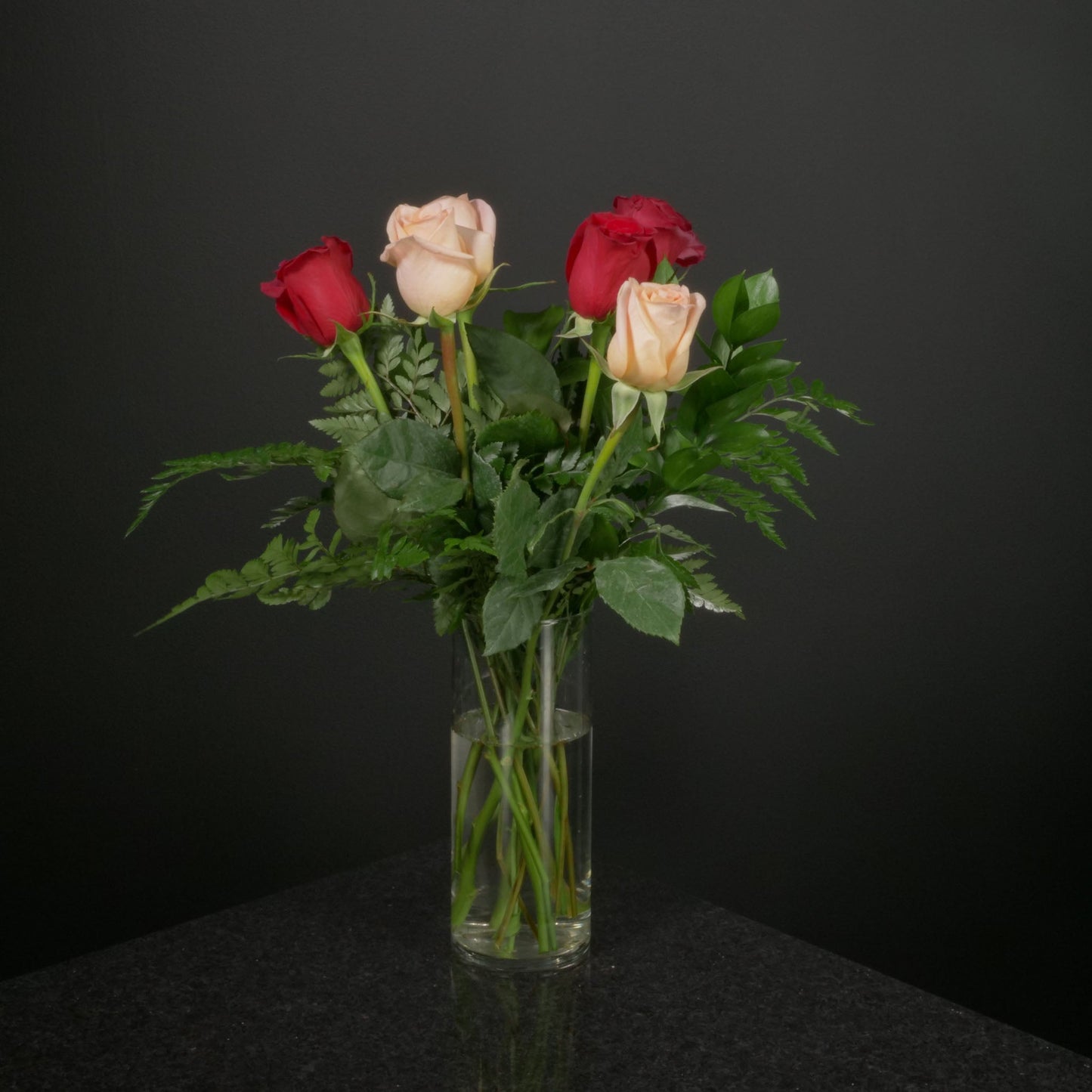 6 Roses / Vase / Basic