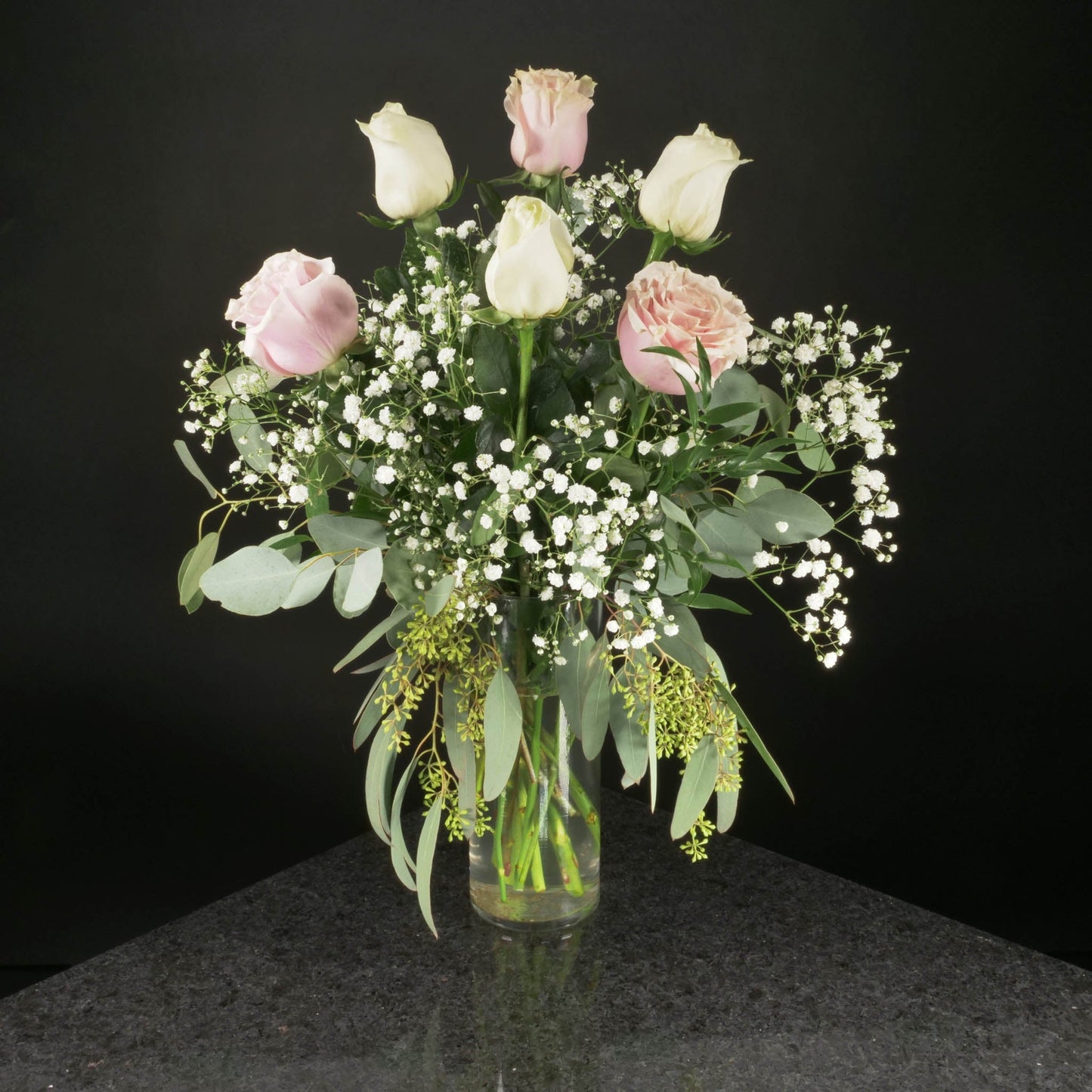 6 Roses / Vase / Fancy