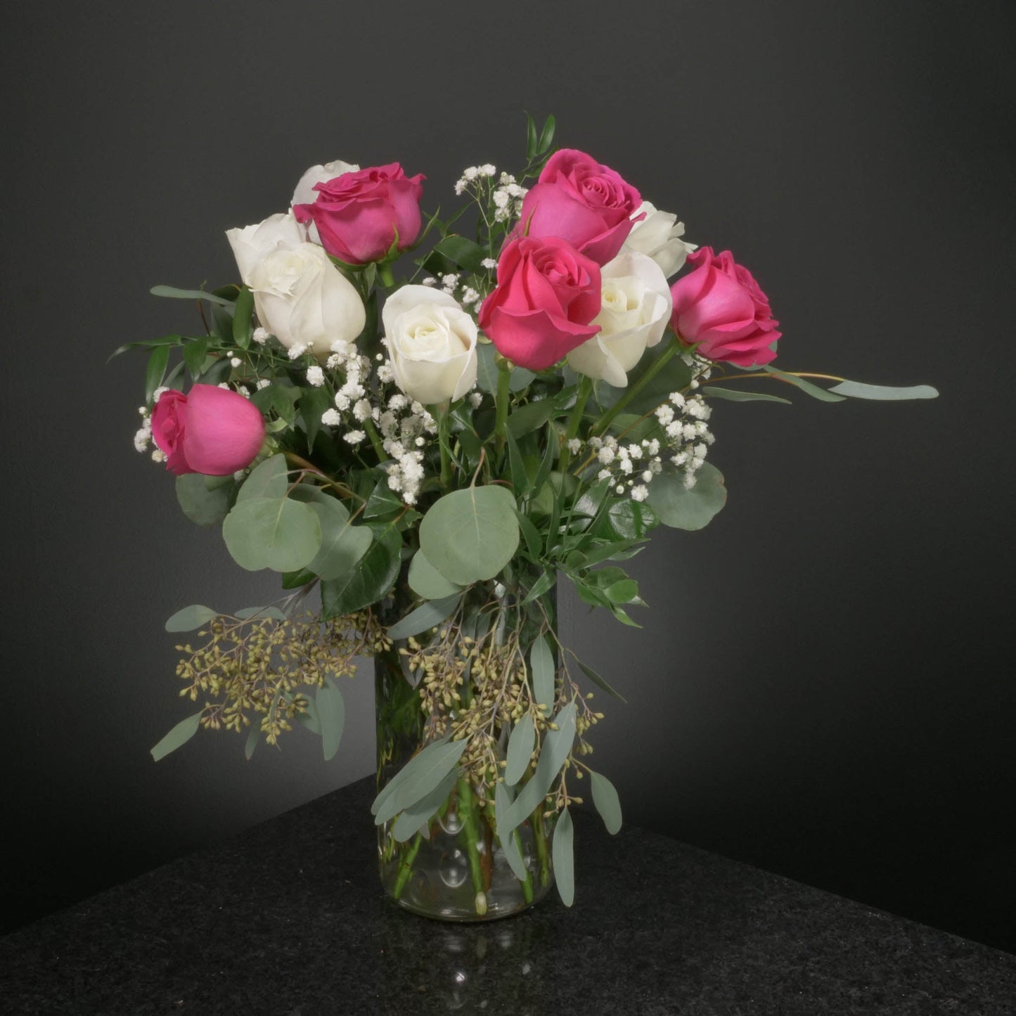12 Roses / Vase / Fancy