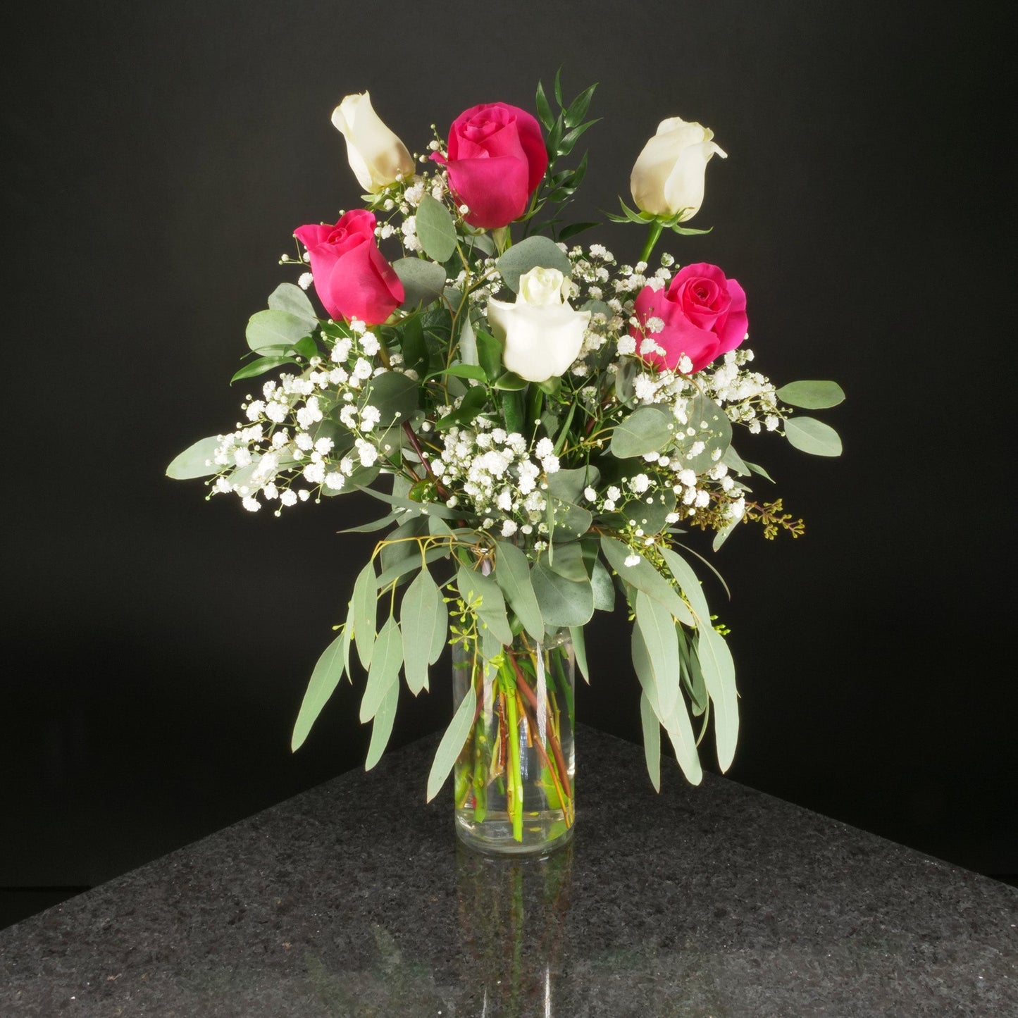 6 Roses / Vase / Fancy