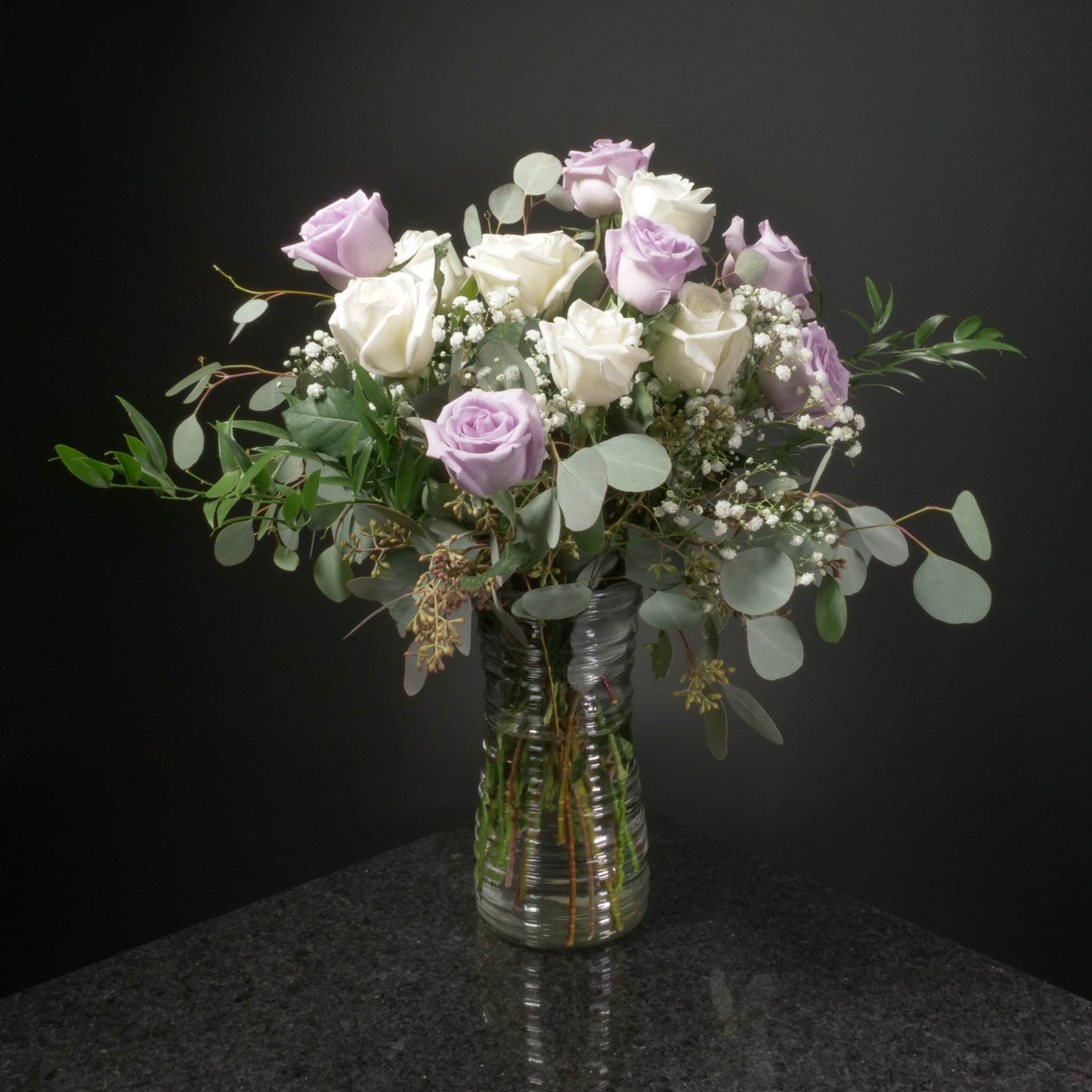 12 Roses / Vase / Fancy
