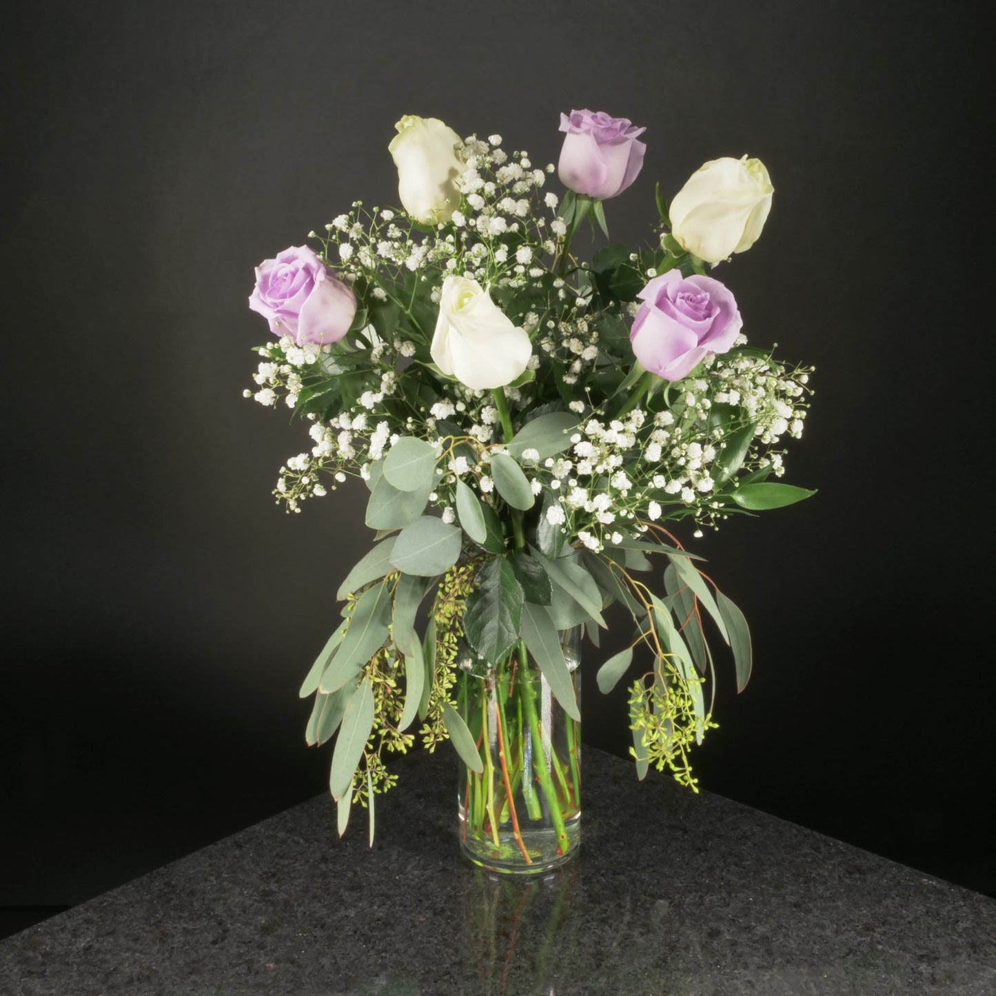 6 Roses / Vase / Fancy
