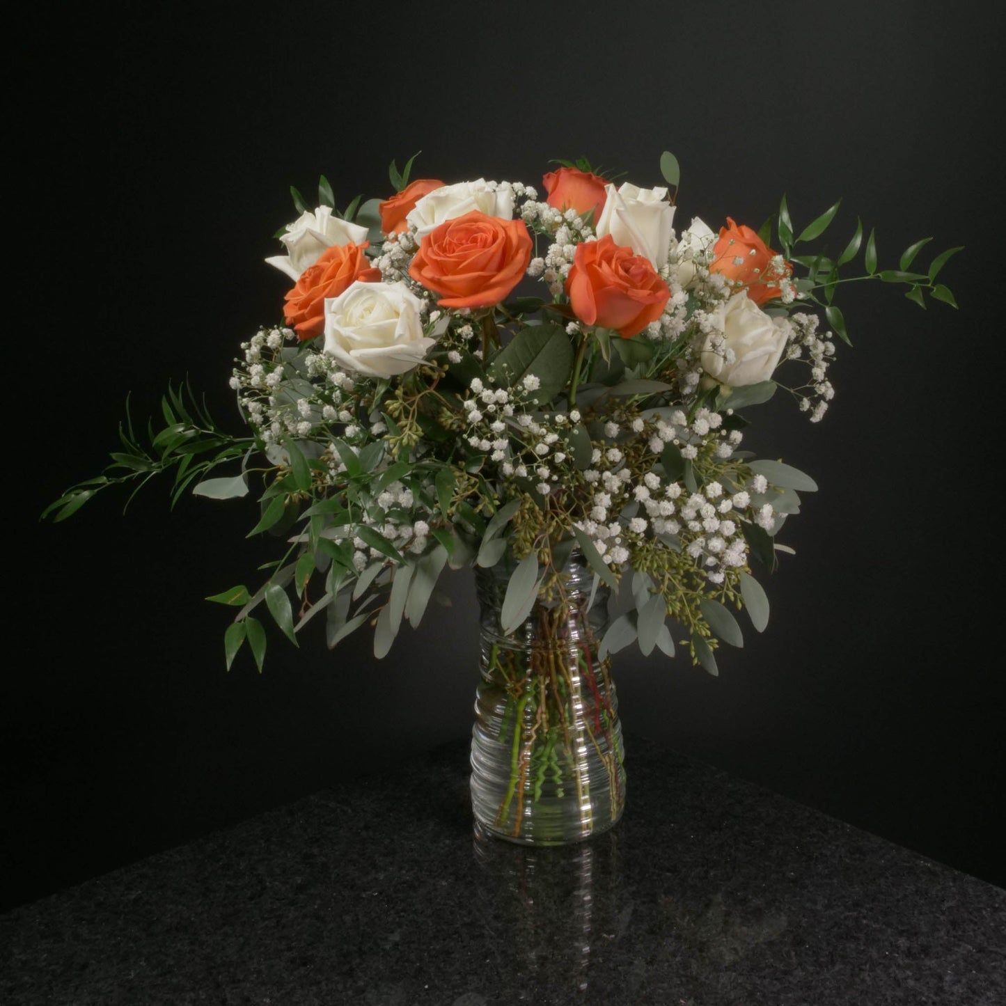 12 Roses / Vase / Fancy