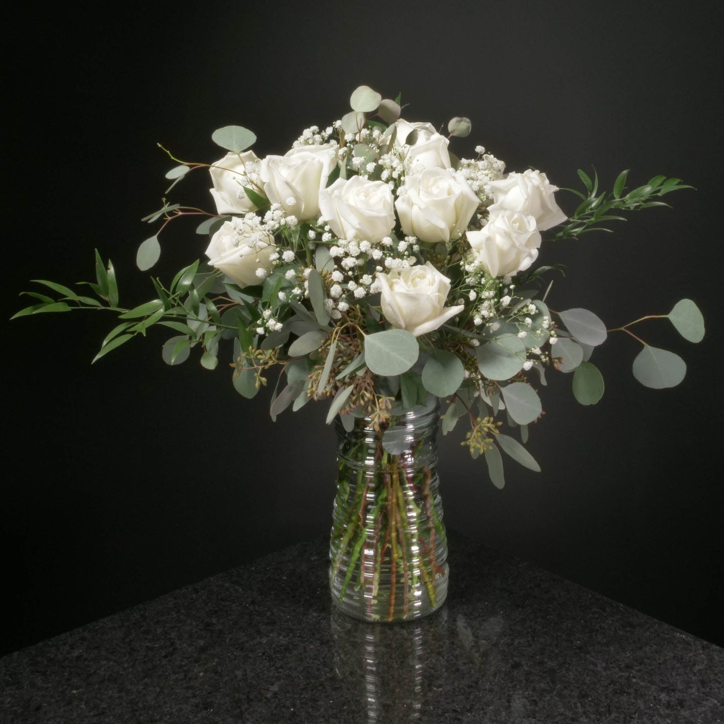 12 Roses / Vase / Fancy