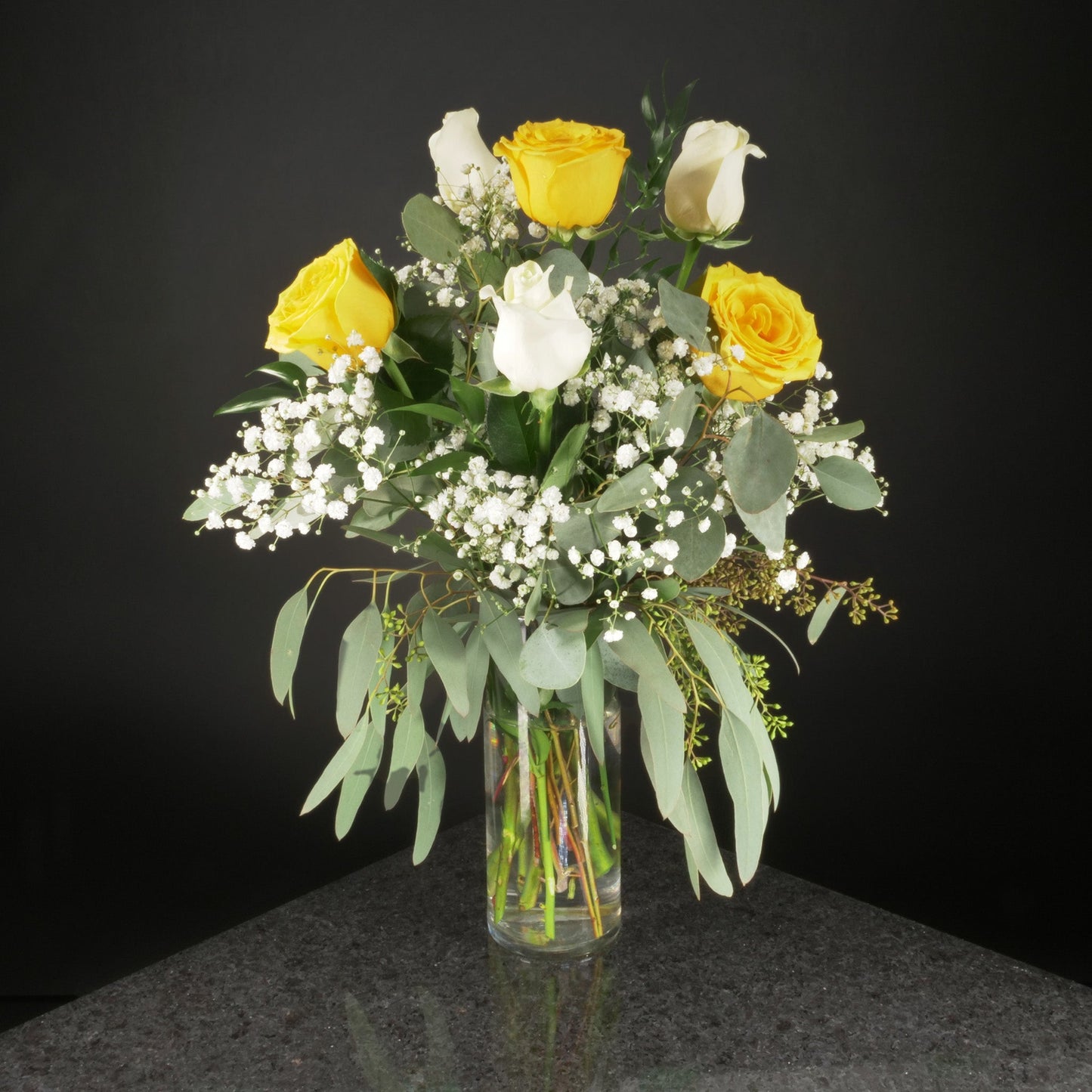 6 Roses / Vase / Fancy