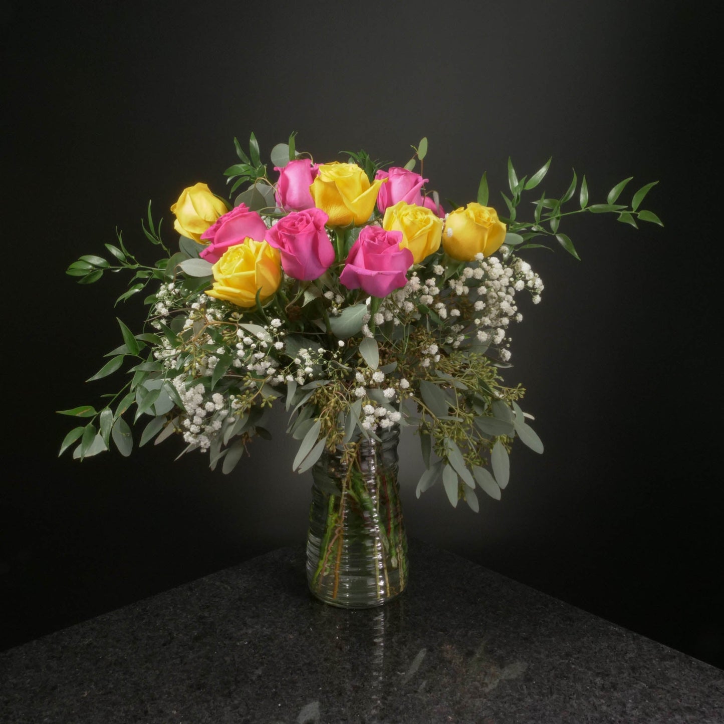 12 Roses / Vase / Fancy