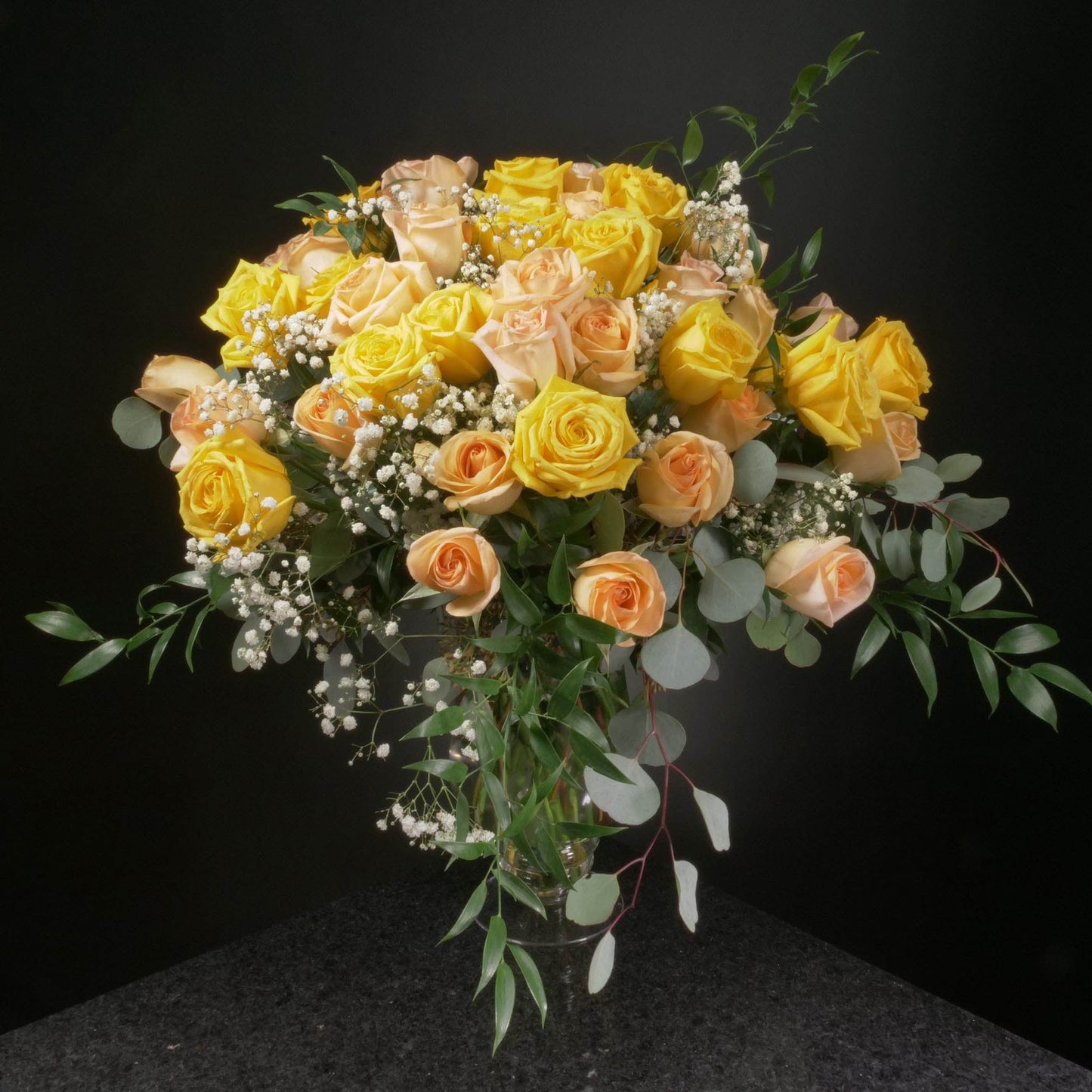 50 Roses / Vase / Fancy