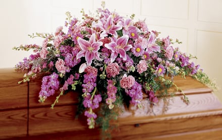 Lavender Cascade Casket Spray