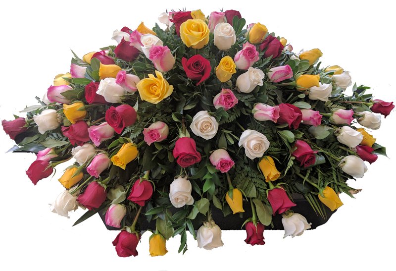 Multi Colour Rose Casket Spray