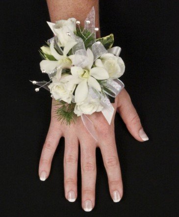 White Orchid Wrist Corsage