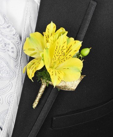 Yellow Altromeria Boutonniere